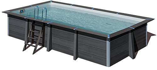 Gre KPCOR60 – Piscina Rectangular Composite 606 x 326 x 124 cm, con filtración 6 m3/h, cuña metálica