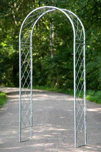 KUHEIGA Schmaler Rosenbogen Metall Zink, B: 100cm/H:205cm, Rankbogen Zink, Metall-Bogen