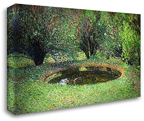 Marquayrol, Basin with Thujas 24x18 Gallery Wrapped Stretched Canvas Art by Henri Martin