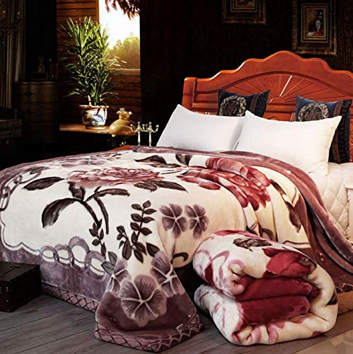 RKZM Double Layer Winter Thick Blanket For Double Bed Soft Warm Heavy Fluffy Throw Blankets 150 * 200Cm