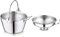 Penguin Home 5L Maslin Pan with 14cm Wide Neck Jam Funnel, Stainless Steel Pot with Steel Canning Funnel for Preserving Combo Maslin Pan & Jam Funnel with Side Handle