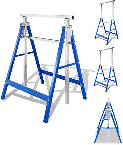 Joparri 4x Gerüstbock 7-fach höhenverstellbar 80-130 cm Gerüste Teleskop Arbeitsbock, Klappbock 400 kg Arbeitsgerüst