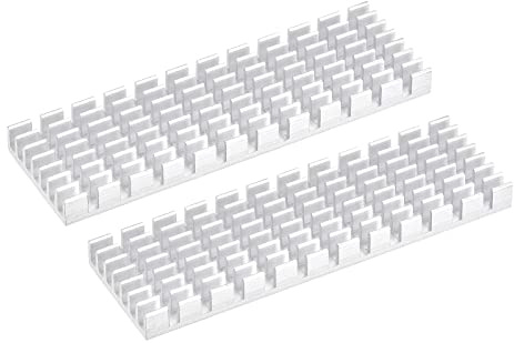 MECCANIXITY 2 Pack M.2 SSD Heatsink Cooler with Thermal Pad Alloy Aluminum Cooling Sink for PC, 70x22x6mm, White