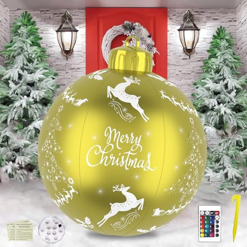 Aufblasbare Weihnachtskugeln,Aufblasbarer Weihnachtsball 60cm,Aufblasbare PVC Weihnachtskugeln,Aufblasbare Kugelverzierungen,für Hochzeit Garten Home Decor Hof Außendekoration