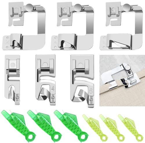 6 STK Nähfüße, Edelstahl Presser Fuß Nähmaschine, Nähmaschine Fuß, Säumen Fuß kompatibel mit Brother Sänger, W6, Elina, Janome, Pfaff