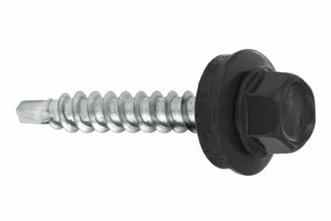 Viti per lamiera trapezoidale con disco di tenuta EPDM per sottostrutture in legno (RAL7016 – grigio antracite, 4,8 х 55 mm (200 pezzi)