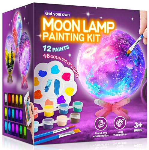 Toyzey Cadeau Fille 6 7 8 9 10 11 12 Ans,Créatifs Fille 9 10 11 12 Ans Kit Jouet Enfant 5 6 7 8 Ans Activites Manuelles pour Enfants de Peinture Lampe Lune Cadeau Anniversaire Enfant Garcon 6-12 Ans