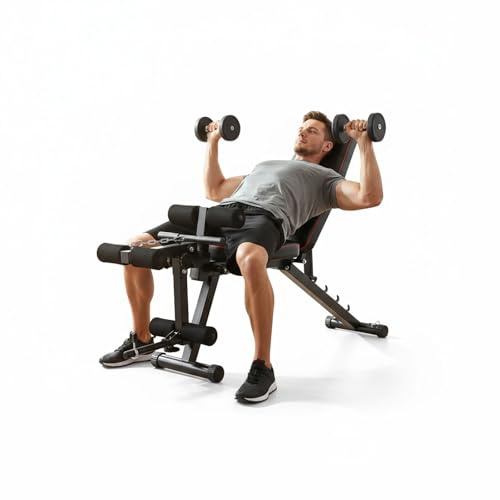 Panca Pesi Regolabile con Leg Extension e Leg Curl | Panca Allenamento All in One per Home Gym | Panca Inclinata Declinata Piana per Forza e Bodybuilding