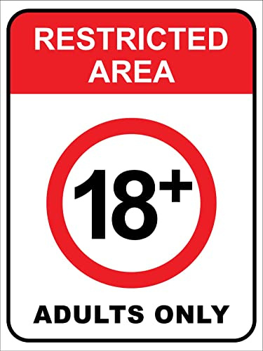 Area Riservata Ai Maggiori Di 18 Anni Cartello Di Avvertimento Poster Metal Cartelli Metallo Cartello Decorativo Per Casa Bagno Cucina Bar Pub S