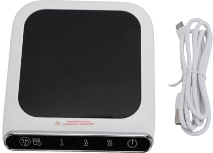 USB-kaffemuggvärmare Bärbar Intelligent dryckesvärmare 3 temperaturnivåer Automatisk avstängning värmeunderlägg för keramisk glasmetallmugg med 5V USB-port för kontorsbilresor