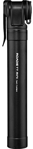 Topeak Roadie TT Mini Bike Pump – Compact Twin Turbo Aluminum Road Tire Pump with 160 PSI Capacity, Integrated Dust Cap & Side Mount Bracket for Fast Inflation & Lightweight Portability
