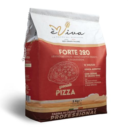 Agricola Piano – Forte 320 | Farina di grano tenero Tipo 0 kg 5, 100% Italiana, Per Pizza Contemporanea, Senza Additivi, Con Germe di Grano Vivo - Alta Idratazione