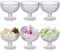 ZOOFOX Set of 6 Glass Dessert Bowls, 12 Oz Glass Ice Cream Sundae Cups with Vintage Diamond Pattern, Footed Dessert Bowl Set for Sundae, Ice Cream, Smoothie, Fruit, Salad, Yogurt, Trifle