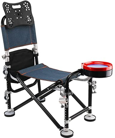 YOXIER Fishing Chair with Rod Holder - Adjustable Front Legs for Adults, Perfect for Outdoor Fishing, Picnics & Gatherings