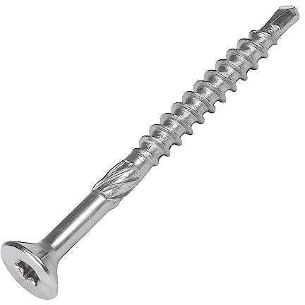 Holzbauschrauben Edelstahl C1-5,0 x 50/30 mit Senkkopf und Bohrspitze, 200 Stück mit ETA-Zulassung, TX25, Holzschraube martensitisch, gehärtet
