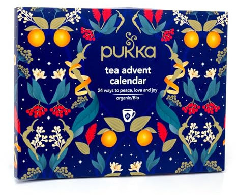 Pukka Tea Advent Calendar | Organic Herbal Tea Christmas Advent Calendar | 24 Bag Tea Selection Box Adult Advent Calendar