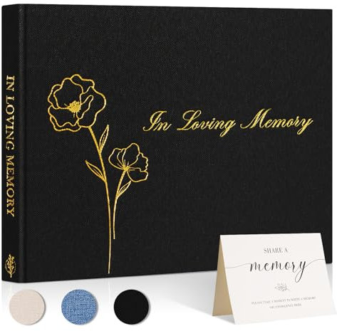Lanpn Livre d'Or Des Funérailles, Livre de Condoléances, Funeral Guestbook - In Loving Memory, Libro de Invitados Visitas para Servicio Funerario, Carnet pour Les Funérailles Deuil, Negro