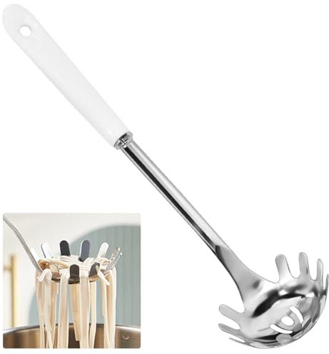 KYYGKY Mestolo Spaghetti Forchettone Per Spaghetti Utensili Cucina Acciaio Inox Mestolo Prendi Spaghetti Server Acciaio Cucchiaio Servispaghetti Per Pasta Lavabile In Lavastoviglie(30CM/11.81In)
