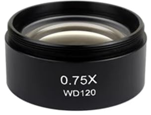 Kit di accessori per microscopio WD165 0,5X 0,7X 0,75X 1,0X 1,5X 2,0X Obiettivo ausiliario, filettatura 48mm Lente di vetro di Barlow for microscopio stereo trinoculare Vetrini per microscopio(0.75X)