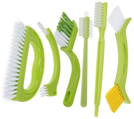 Spazzola pulente multifunzione, set di 6 spazzole per pulire le fessure, spazzola per pulizia profonda, adatta per bagno, cucina, pavimento e piastrelle