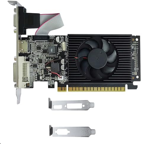 Wesafrae GT210 1GB DDR3 Graphics Card 64Bit PCIE 2.0 40nm GPU -Compatible+DVI+VGA Desktop Video Card with 2XBaffle