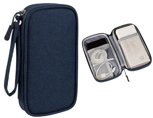 XPJYUA Reseelektronik organisatör bärbar kabelorganiserare vattentät förvaringsväska för Power Bank digitalt fodral hörlurar Oxford tyghållare, BLÅ, One Size, En stil