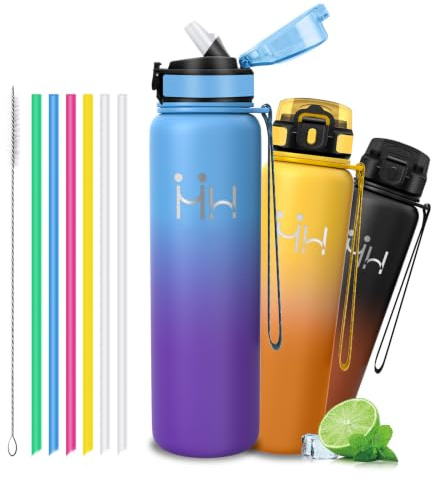 Bouteille Isotherme 1l - Gourde Isotherme - Bouteille Inox- Anti Fuite- Gourde Inox- Double Isolation- Bouteilles Isothermes- Facile à Nettoyer, Bouteille d'eau pour Randonnée, Camping, Voyage