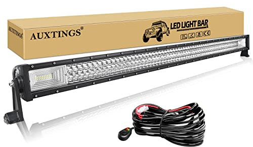 AUXTINGS 132 cm 52 Zoll 675W Dreireihige LED-LICHTLEISTE Spot Fahren Nebelscheinwerfer Flutlicht Spotlight 6000K Wasserdicht IP67 Arbeitslicht 12V 24V