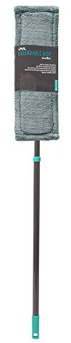 JVL Super-Absorbent Microfibre Extendable Flat Floor Mop, Grey/Turquoise