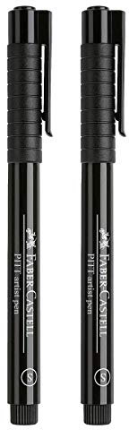 Faber-Castell Tuschestift Pitt Artist Pen, Strichstärke S, Farbe 199, schwarz | Doppelpack