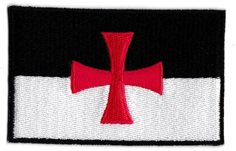 Patche Écusson Templier Drapeau Ordre Des Templiers Patch Brodé Templars Thermocollant