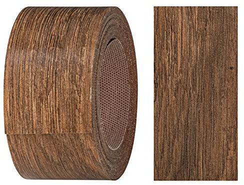 haggiy Ruban adhésif pour bords en mélamine avec adhésif thermofusible, 40 mm x 5 m, ruban adhésif thermocollant pour étagères et panneaux, décoration : chêne Lefkas foncé