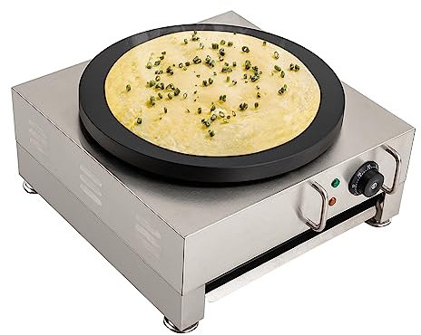 Crêpes Maker, superficie di cottura extra grande (diametro 40 cm) con paletta e distributore di pasta da 2800 W, padella antiaderente per pancake