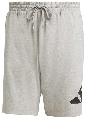 adidas Men's Essentials Big Logo Single Jersey Short Shorts, Medium Grey Heather/Black, XXL