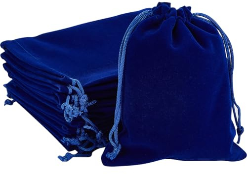 CREATCABIN 35 Bolsa Tarot Terciopelo con Cordones,Bolsa Almacenamiento Tarjetas Tarot Azul,Soporte para Runas,Embalaje Grande para Tarjetas Tarot,Joyería Cristal,Regalos Dados,Halloween,15x12cm