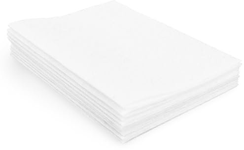 Jeffdad 10 Stück Filz zum Basteln Weiß, 20 x 30 cm Bastelfilz 1mm Dick Filzstoff zum Nähen Weicher Vliesstoff Stoff Filzplatten Filzstoff Basteln für Nähprojekte DIY Handarbeit(Weiß)