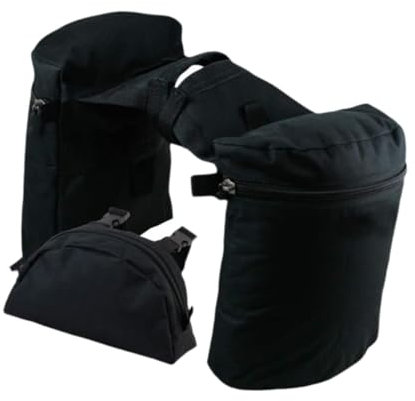 perfk Bolsas para Cuernos de Silla de Montar, Juego de Bolsas para sillín de Montar, Regalo, portátiles, versátiles, de Tela Oxford, para Deportes, Negro