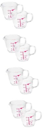 ABOOFAN 4 Ensembles Tasse À Mesurer Graduée Ustensile De Cuisine Mug Cafe Lait Gobelets À Charcuterie Tasses Claires Tasse De Mesure D'huile Tasse D'eau Épaissie Comme 2 Pièces * 4