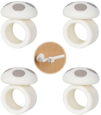 4 Pcs Manija Puerta Parachoques,Topes Puerta Silicona,Topes Manillas,Tope Puerta-Anticolisión,Silencioso,Seguro,Compatible con Apartamento Mayoría de Manijas para Amortiguar Paredes (Blanco)