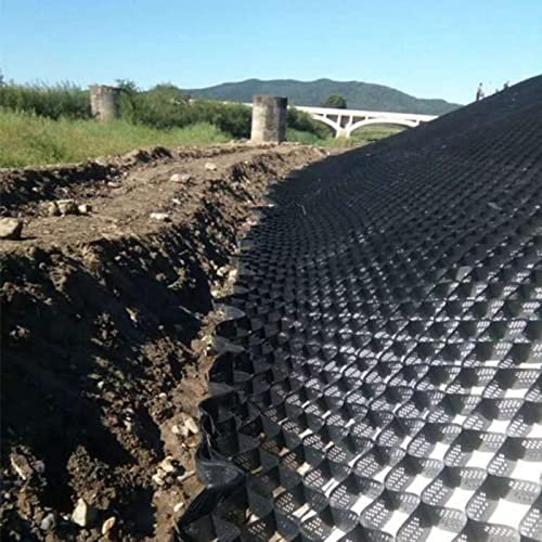 Géotextile pour stabilisation du sable, des pierres, du gravier, 5,1 cm d'épaisseur, 0,9 x 8,8 m, idéal pour les chemins, les terrasses, le stationnement et le développement de fondations agricoles