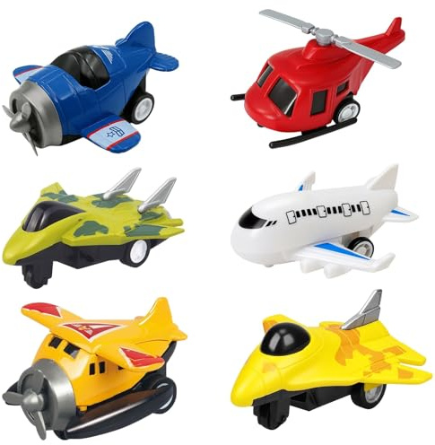 6 Helicopter Toy Set, Airplane Toys for Toddlers, Toy Aeroplane Collection for Imaginative Play, Ideal for 2-8 Year Olds, Durable Design for Role-Playing Scenarios