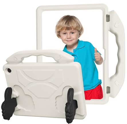 Generic Housse de Protection Antichoc avec Poignée Pliable à 360 Degrés pour HD10 2021 2023, Support de Tablette Anti-Chute pour Les Amateurs de Lecture, Matériau EVA (Beige)