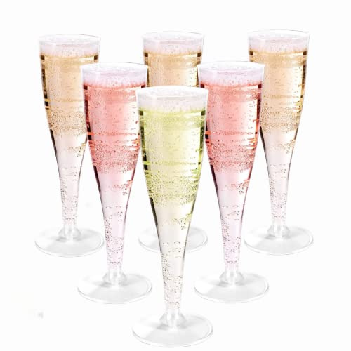 Alihoo Bicchieri da spumante in plastica, 30 pezzi, trasparenti da champagne in plastica, 150 ml, per eventi, matrimoni e feste (30, trasparente)