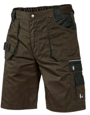 CXS Herren Arbeitsshorts Professionell - Sehr Stabile Strapazierfähige Shorts Arbeitshose Gartenhose Bundhose Gartenshorts (Braun - Schwarz, 48)