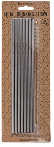 Cannuccia per bibite in metallo con spazzolino