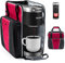 BAGSPRITE Coffee Maker Travel Bag Compatible with Keurig K-Mini or K-Mini Plus, Single Serve Coffee Brewer Carrying Case with Multiple Pockets for K-Cup Pods, Storage Bag With Shoulder Strap