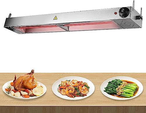 Infrared Food Warmer, Commercial Grade Food Heat Lamp, Hanging Food Heater with Adjustable Temperature 30-85℃ + Stainless Steel Heating Tube(1pcs,Size:60cm)