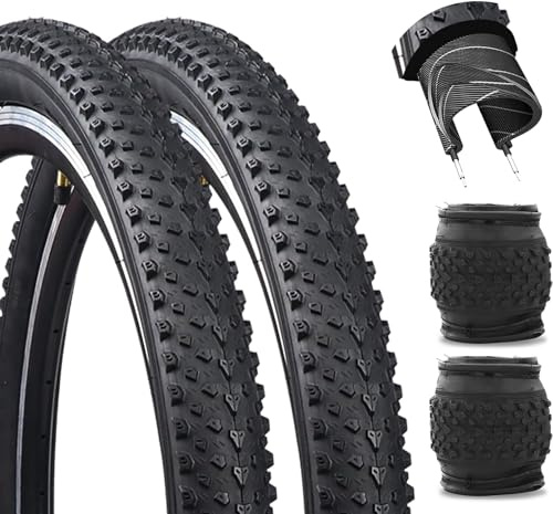 ZUKKA Pack de 2 neumáticos de bicicleta de 26 x 2.125 pulgadas, neumáticos plegables de repuesto para BMX MTB bicicleta eléctrica, color negro