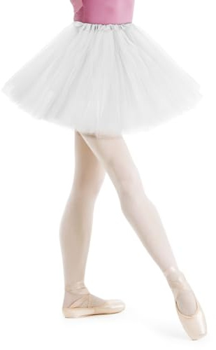 AYBUY Gonna Tutu Donna, Gonna Tutu in Tulle Donna, tutù di Danza Classica per Adulti, Adatto per Halloween, Balli in Costume, Feste Festive, Bianco - Senza Paillettes