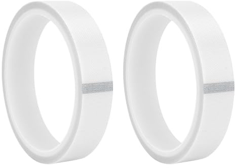 Misuyue 2 Rollen Teflonband Selbstklebend 20mm x 10M, Hitzebeständiges Klebeband, PTFE Teflon Tape für Vakuumiermaschine Impulsversiegeler, Hitzebeständiges bis 300℃ (Weiß)